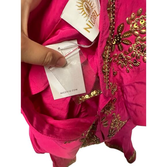 NicoBlu Callista Tunic – Hot Pink with Gold Embellishments - Picture 7 of 7